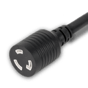 3FT IEC60309 320P6 2P+E 6H 20A BLUE PLUG to NEMA L6-20R 20A 250V 12awg-3c SJT BLACK