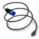 7FT (2.1m) IEC 60309 6H 2P+E BLUE Splashproof PLUG to IEC60320 C13 15A 250V BLACK