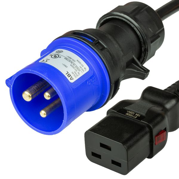 Black 3 Feet C19 Locking (A-Lock) cord